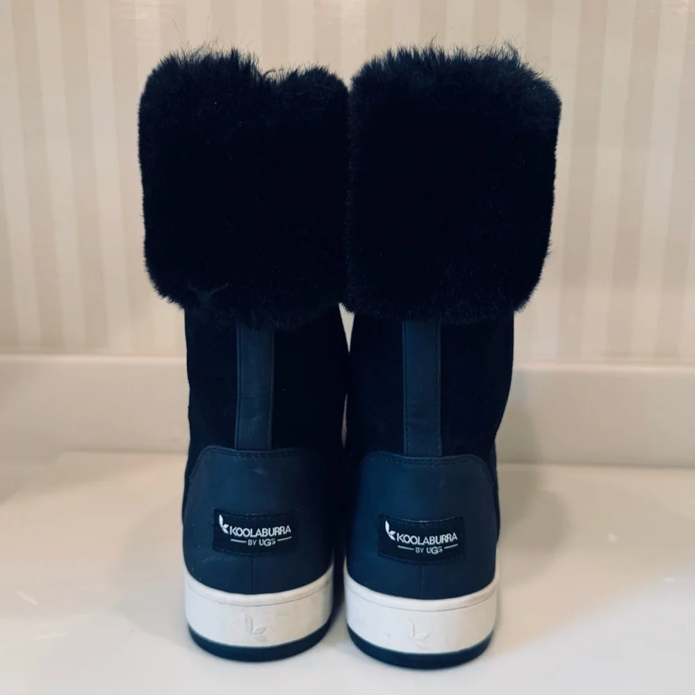 Koolaburra by UGG Black Tynlee Waterproof Winter Boots With Faux Fur Cuff Size 7